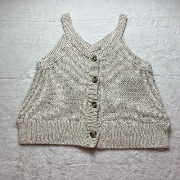Madewell Rainbow Marlee Wakefield Button Front Sweater Tank Size Small - Picture 1 of 9